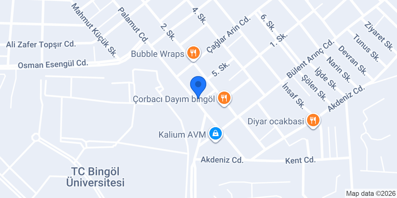 The Pera Coffee Bingöl konumu