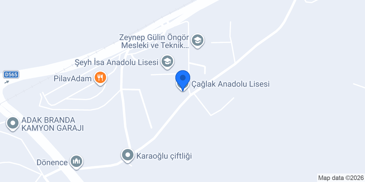 Çağlak Anadolu Lisesi konumu
