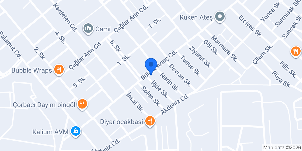 Hey Döner Bingöl konumu