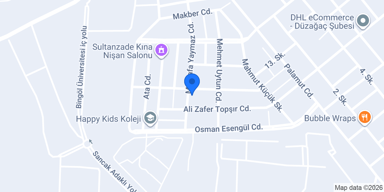 Şef Sevda Atölyesi Bingöl konumu