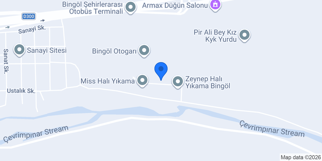 Meva halı yıkama Bingöl konumu