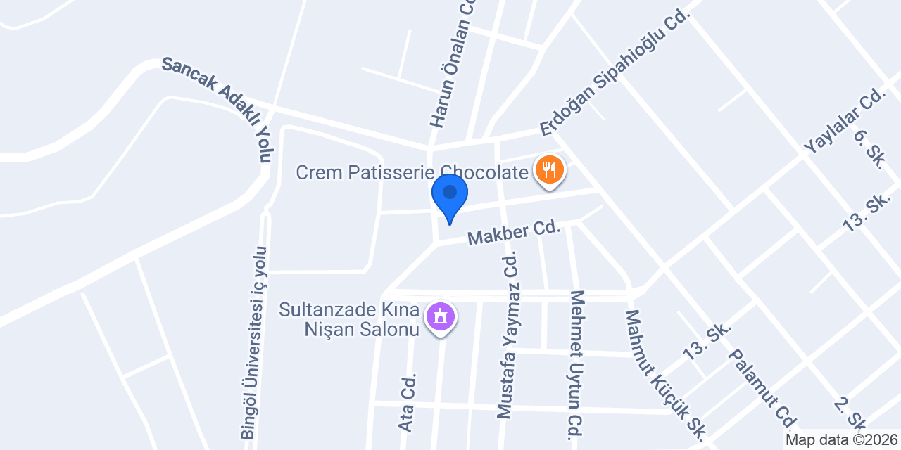 Cafe Zade Bingöl konumu