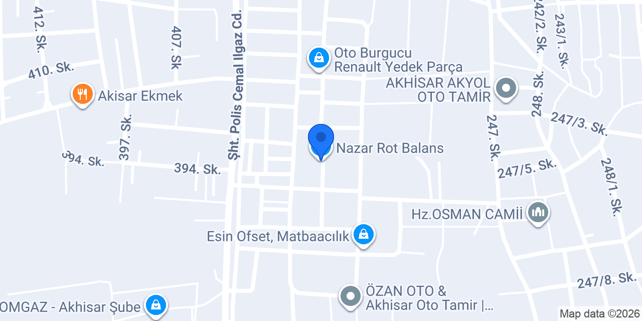 Nazar Rot Balans konumu