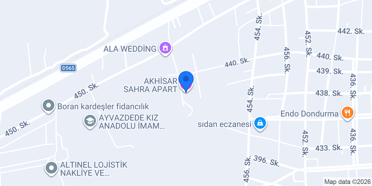 AKHİSAR SAHRA APART konumu