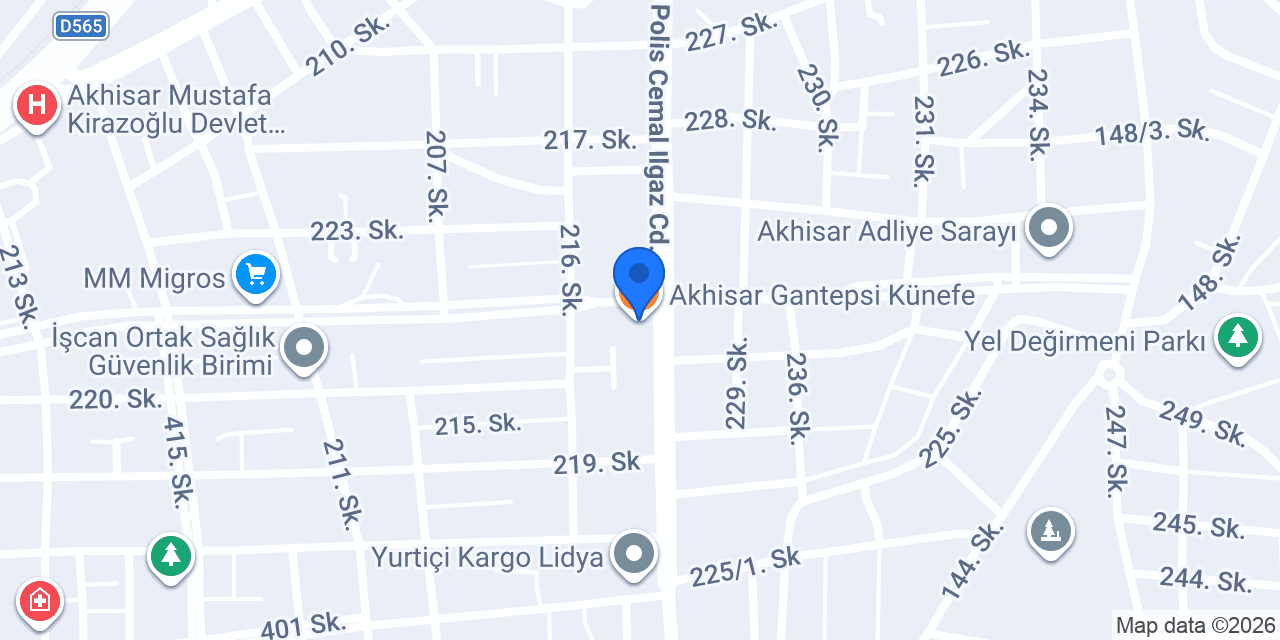 Akhisar Gantepsi Künefe konumu