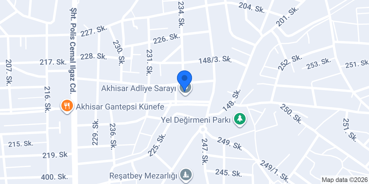 Akhisar Adliye Sarayı konumu