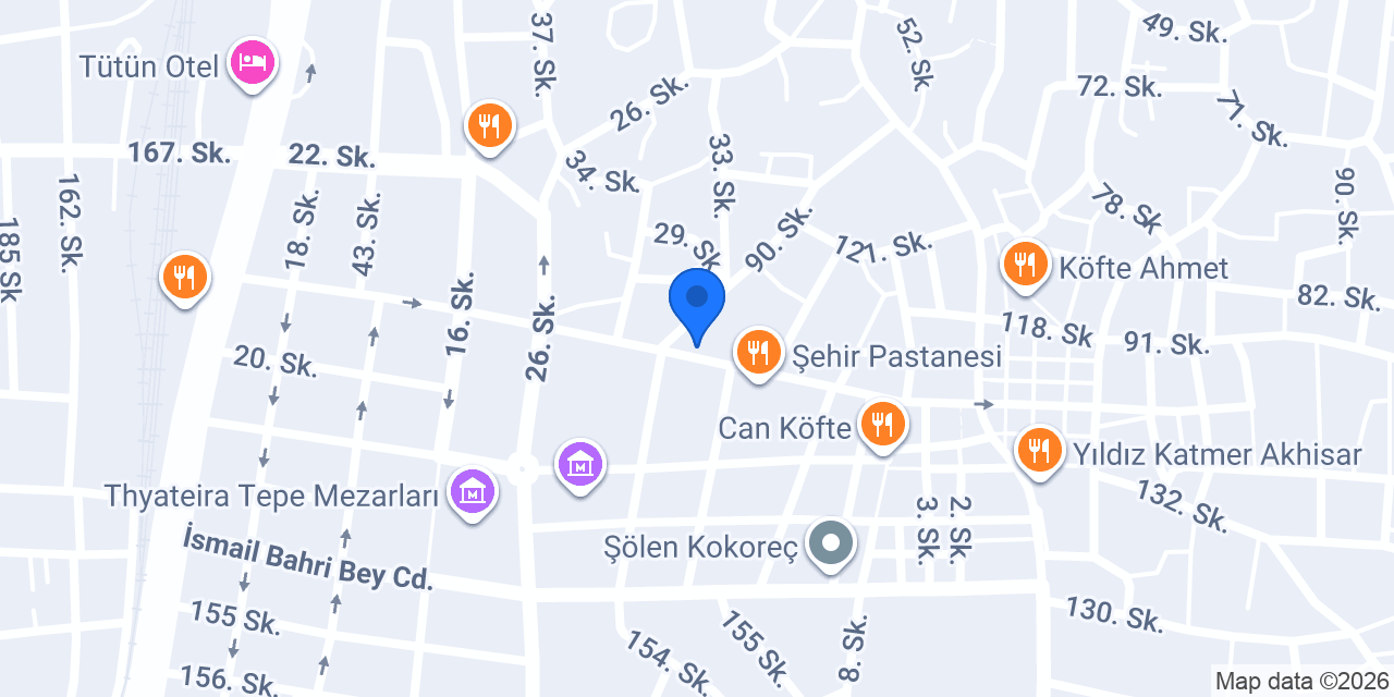 PTT Akhisar Şubesi konumu