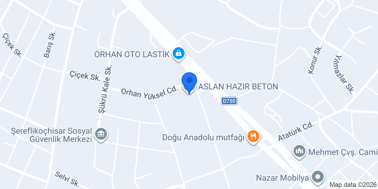 ASLAN HAZIR BETON konumu