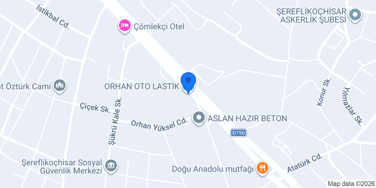 ORHAN OTO LASTİK konumu