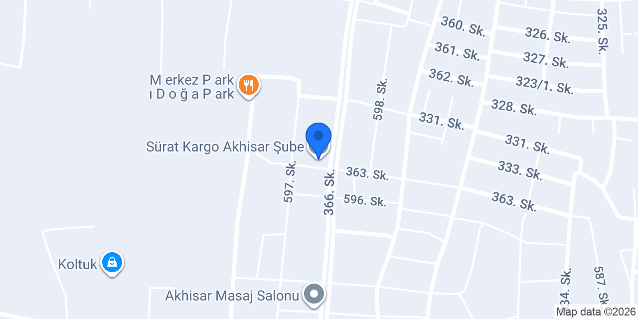Sürat Kargo Akhisar Şube konumu