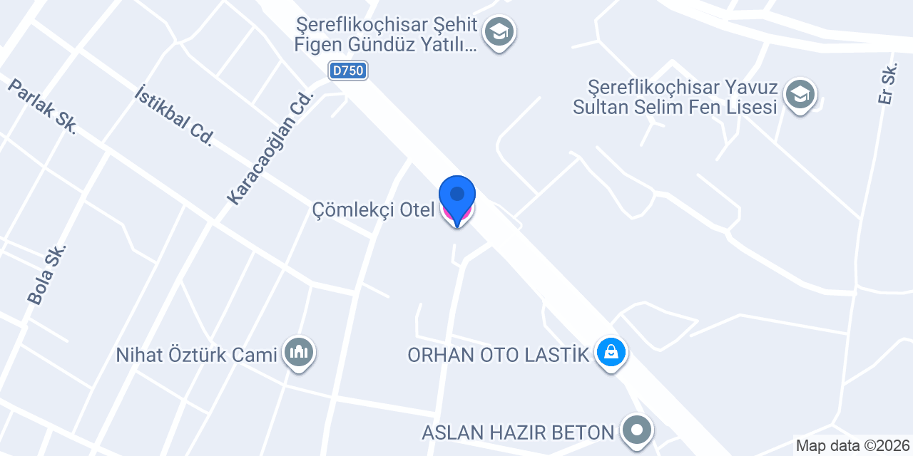 Çömlekçi Otel konumu