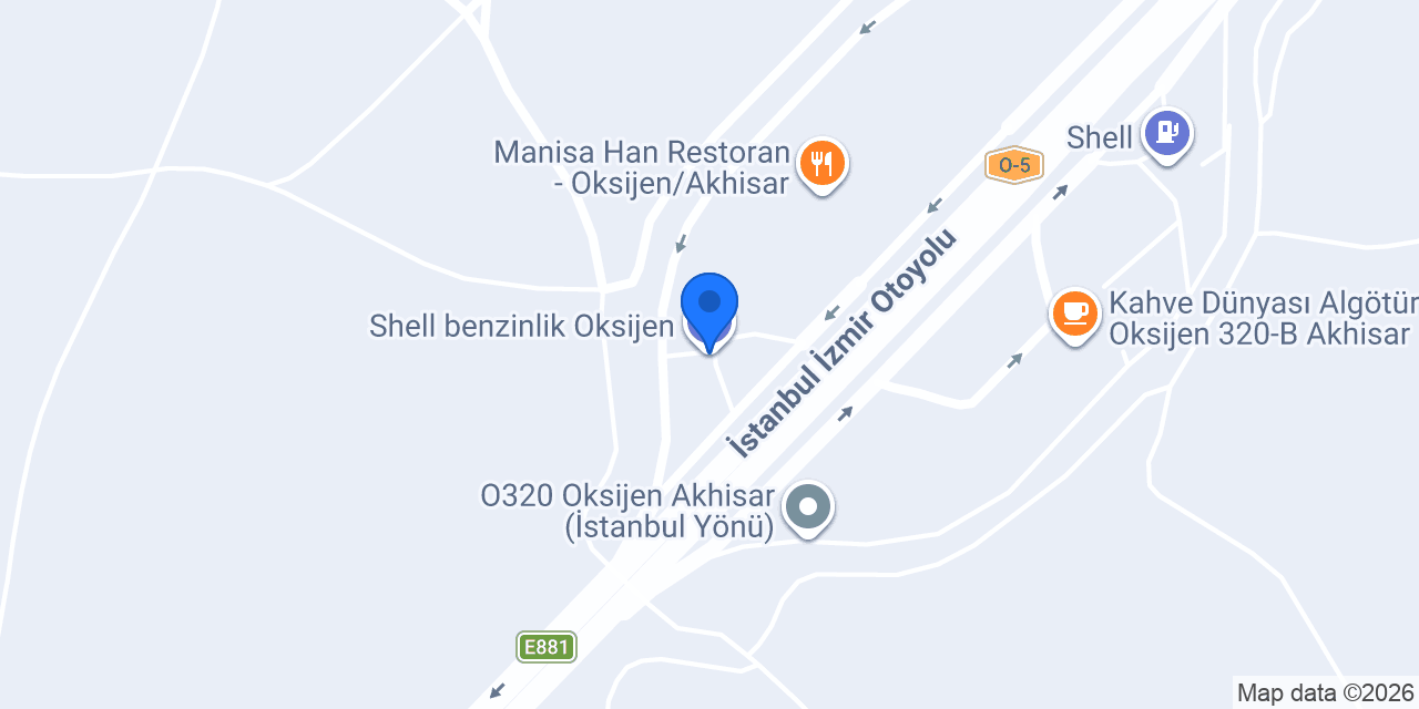 Shell benzinlik Oksijen konumu