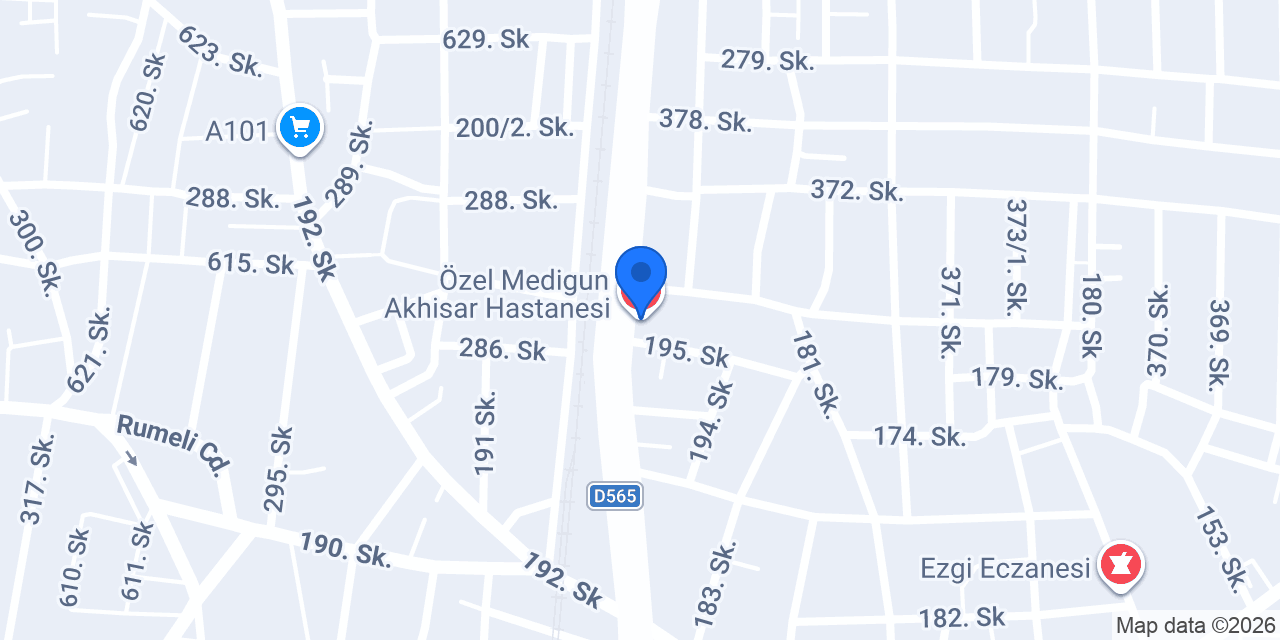 Özel Medigun Akhisar Hastanesi konumu