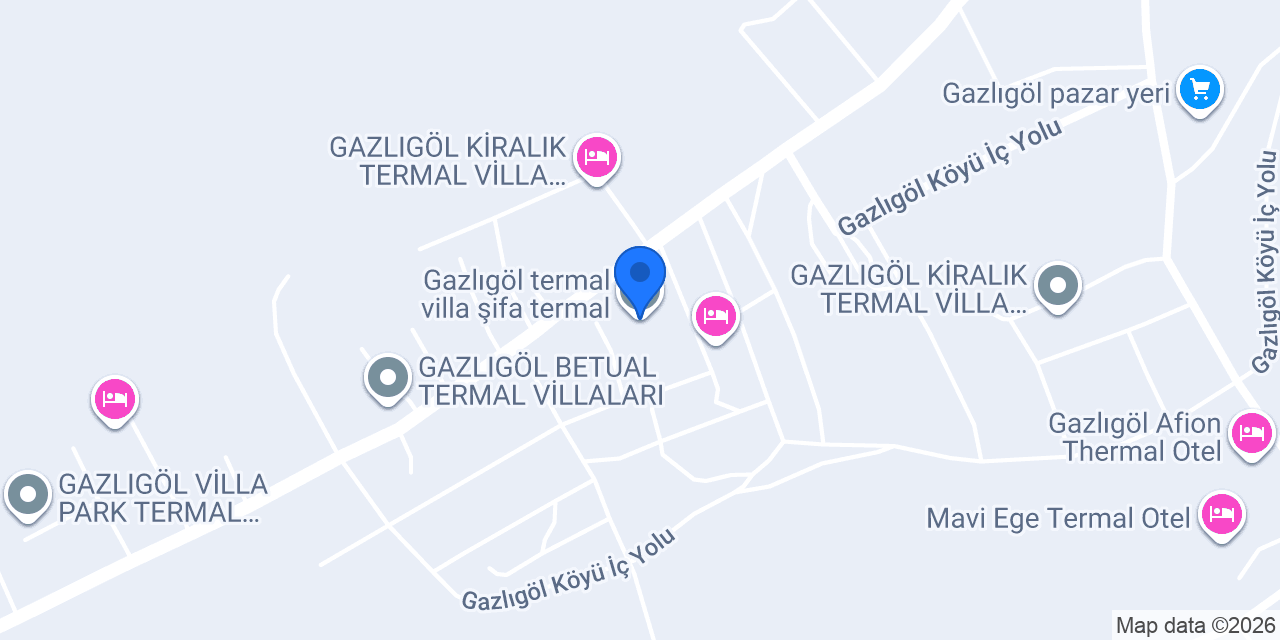 Gazlıgöl termal villa şifa termal konumu