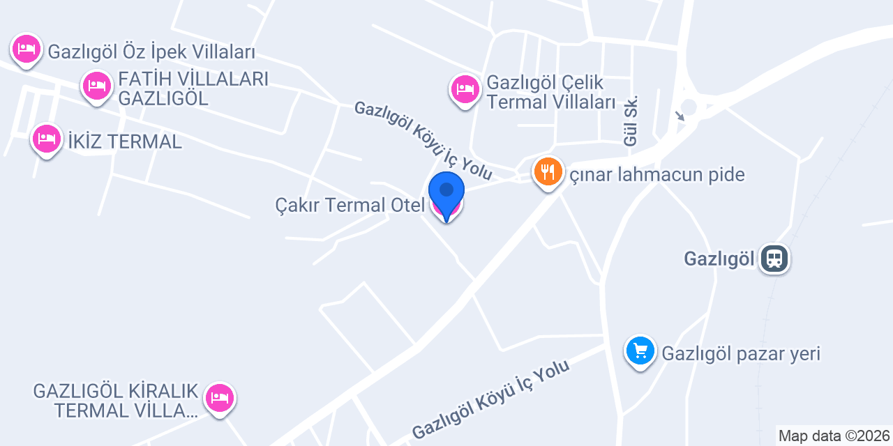 Çakır Termal Otel konumu