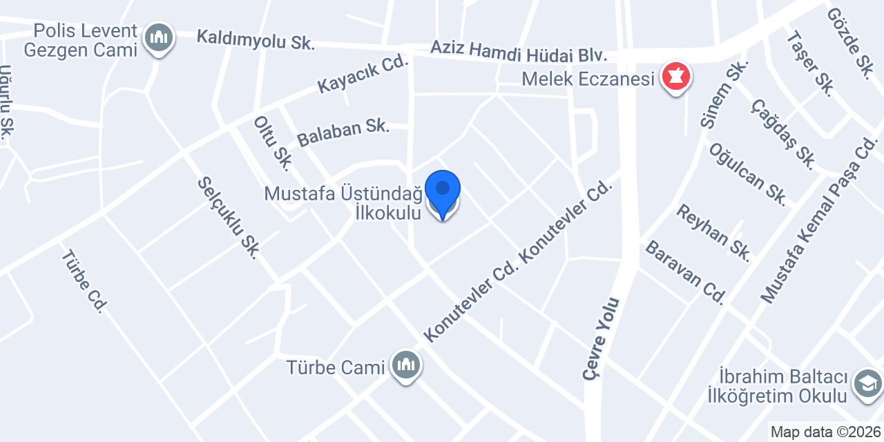 Mustafa Üstündağ İlkokulu konumu