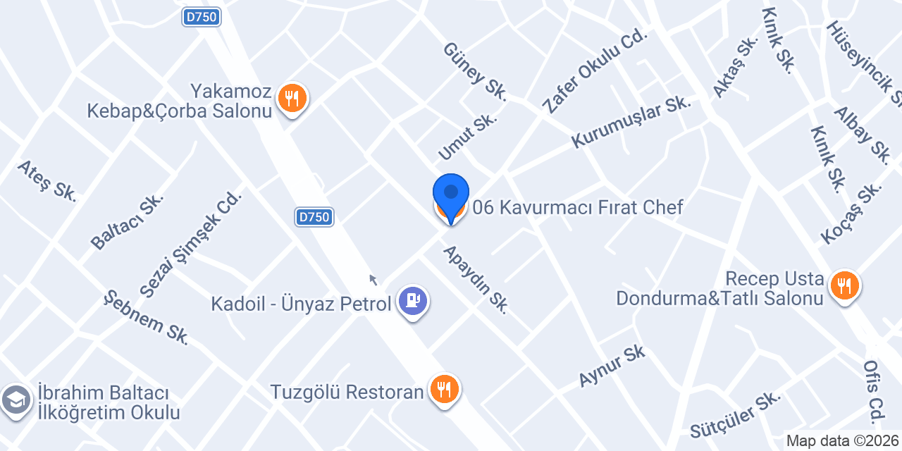06 Kavurmacı Fırat Chef konumu