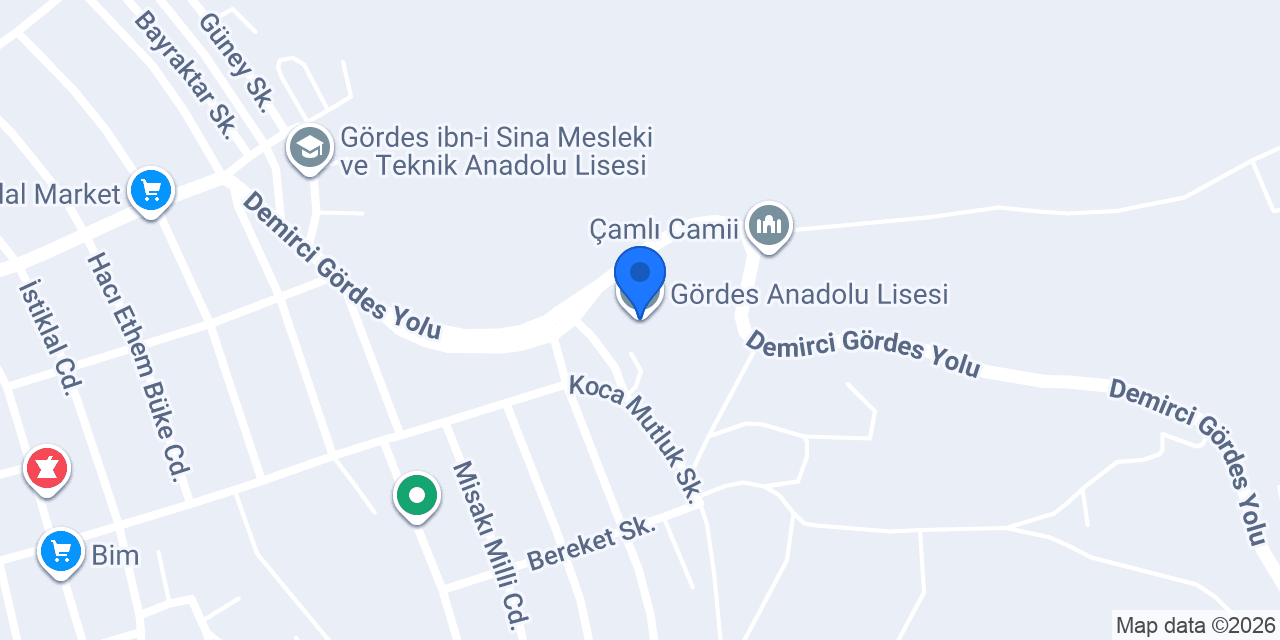 Gördes Anadolu Lisesi konumu