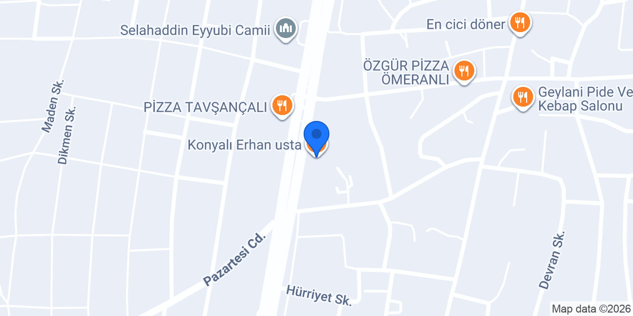 Konyalı Erhan usta konumu