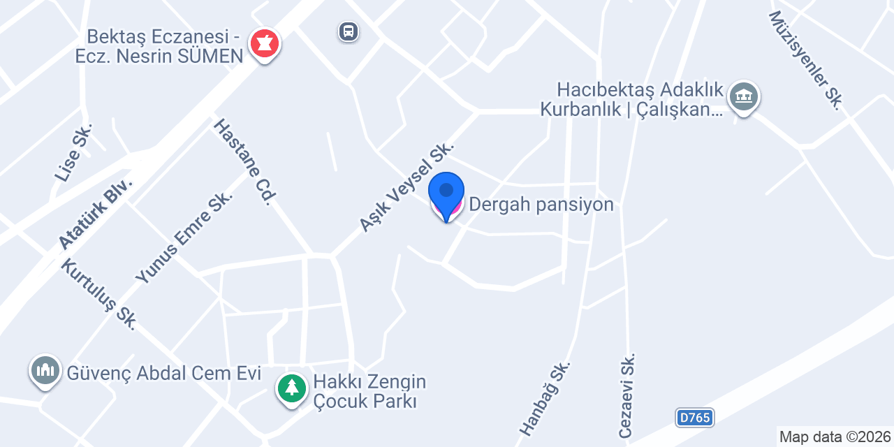 Dergah pansiyon konumu