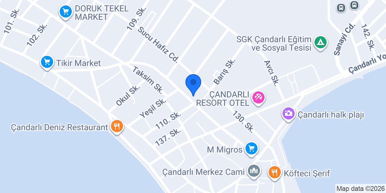 Çandarlı taş dünyası konumu