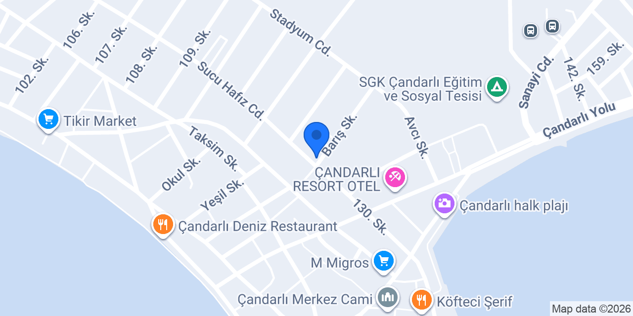 Çandarlı Deniz Emlak konumu