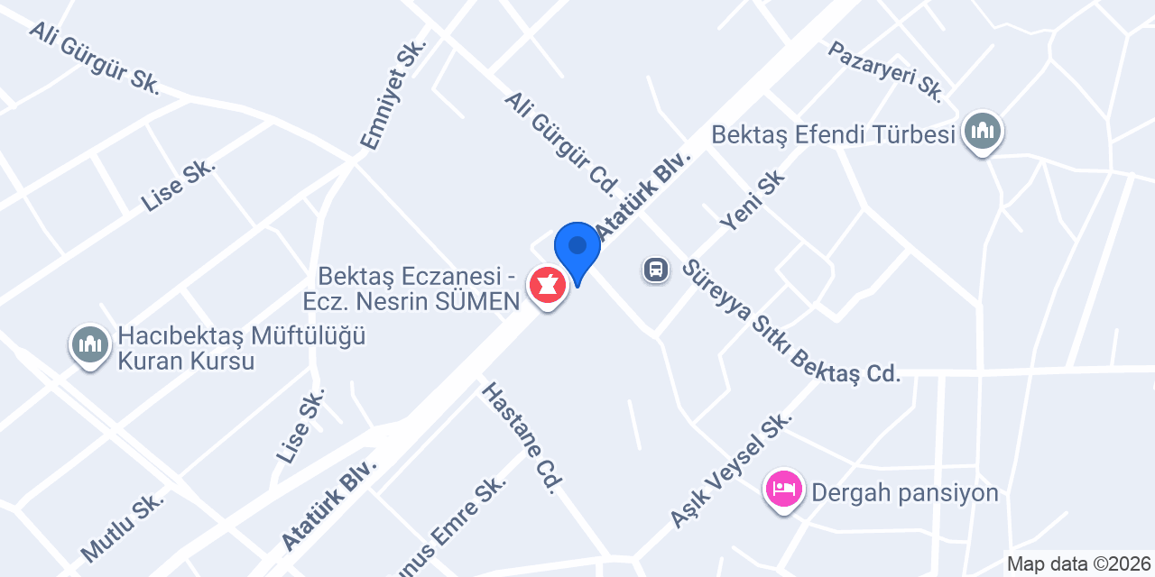 Hacıbektaş Çiçekçilik konumu