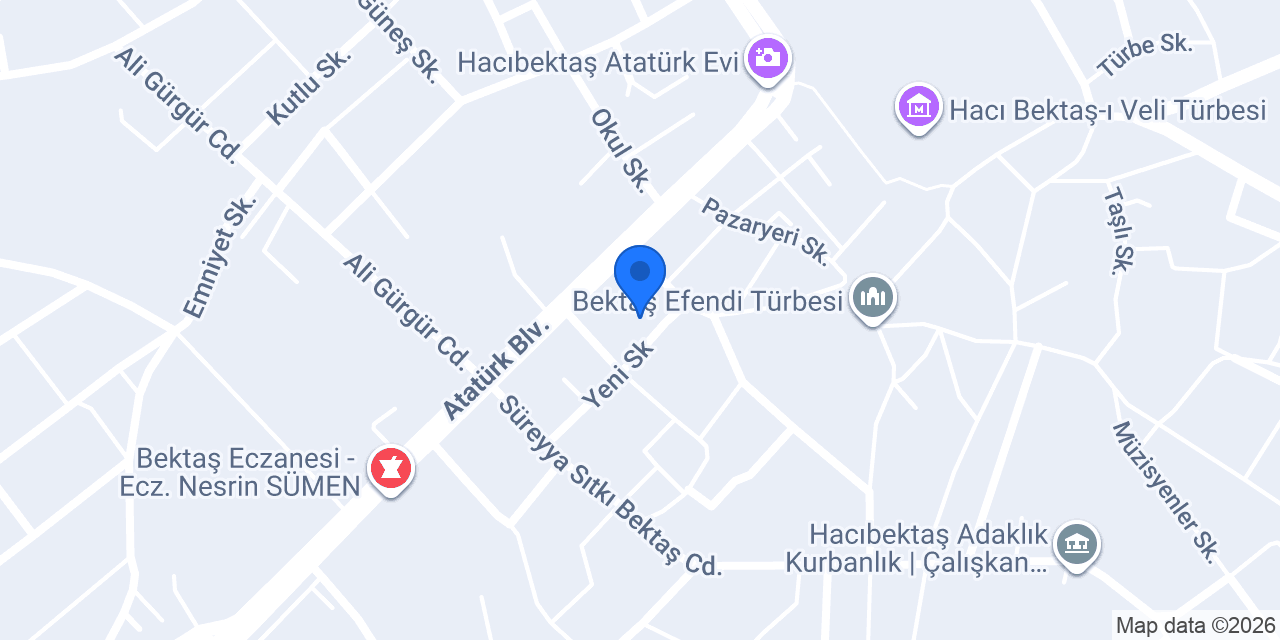 Hacıbektaş Adliyesi konumu