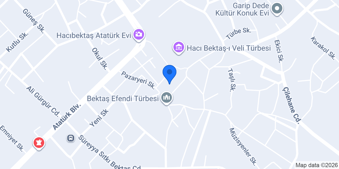 Hacıbektaş ilçe Halk kütüphanesi konumu