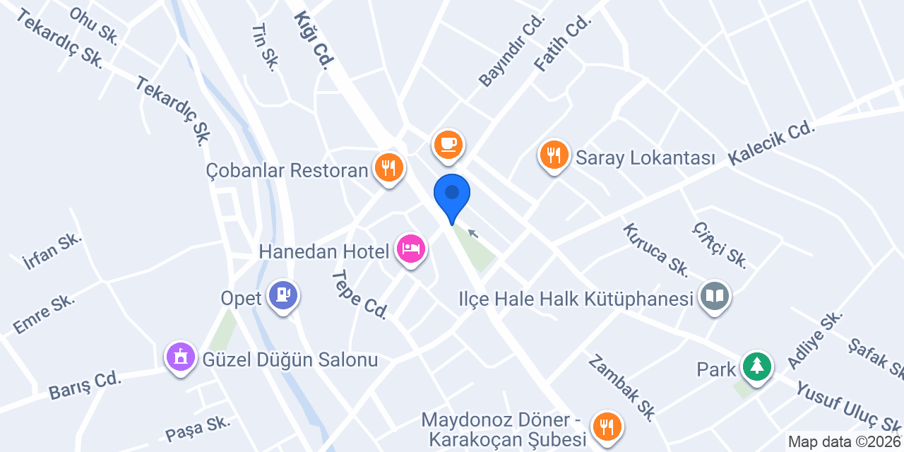 Karakoçan Belediyesi konumu