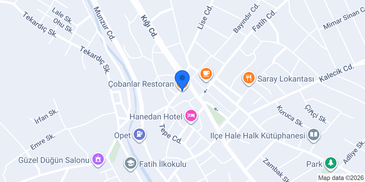 Çobanlar Restoran konumu