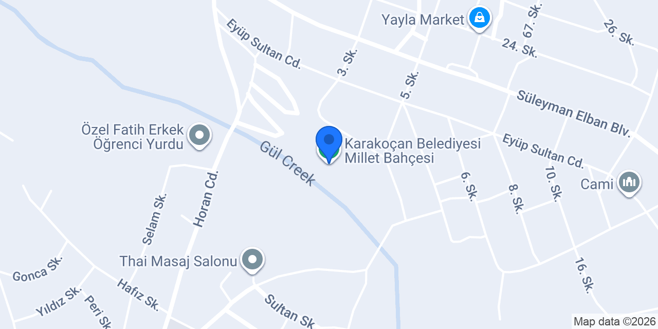 Karakoçan Belediyesi Millet Bahçesi konumu