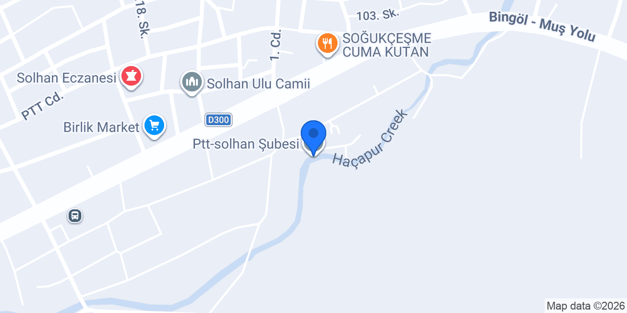 Ptt-solhan Şubesi konumu