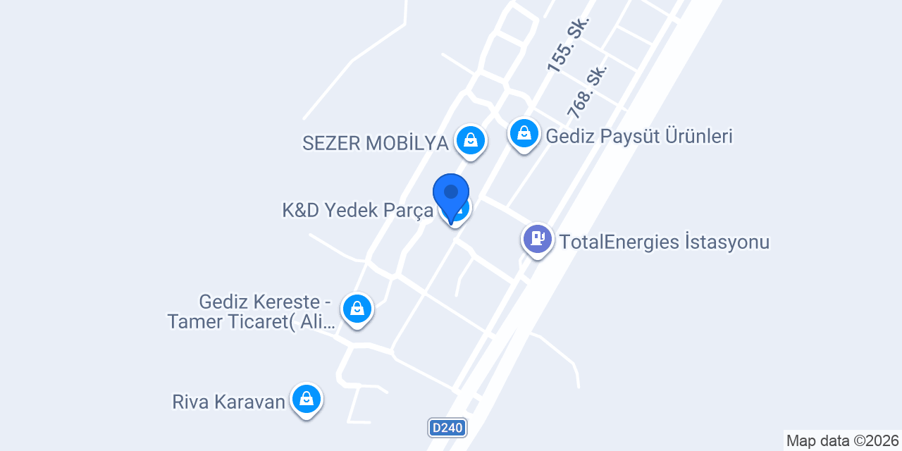 K&D Yedek Parça konumu