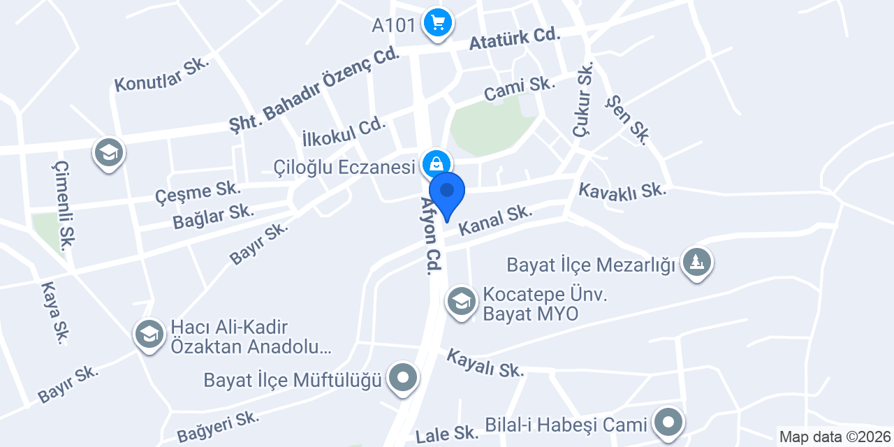 Bayat PTT Merkez Müdürlüğü konumu
