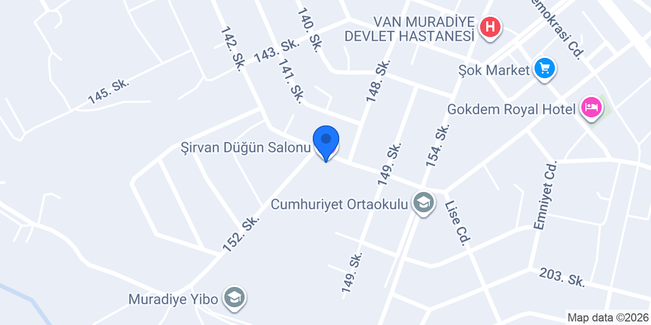 Şirvan Düğün Salonu konumu
