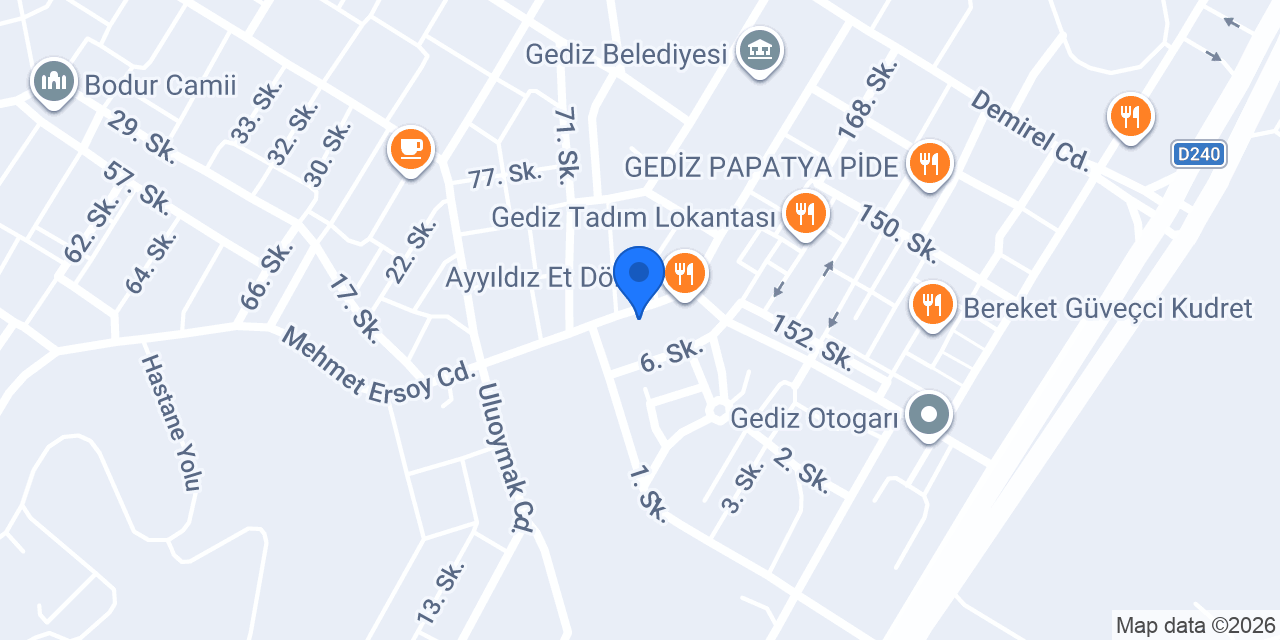 Halkbank Gediz Şubesi konumu