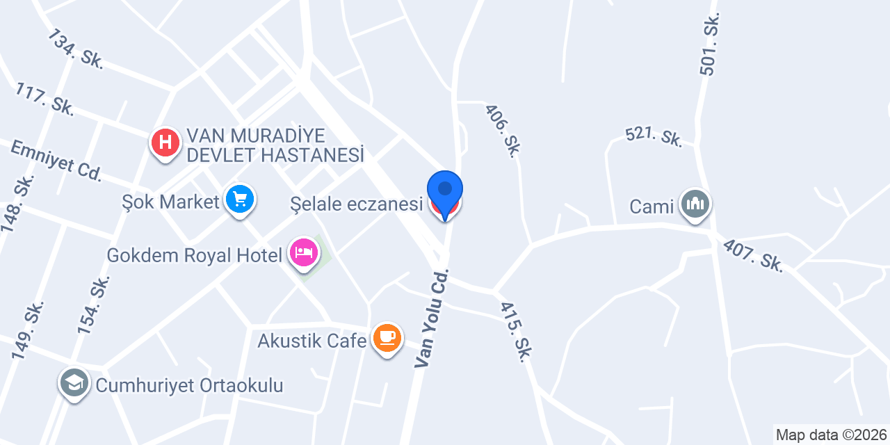 Şelale eczanesi konumu