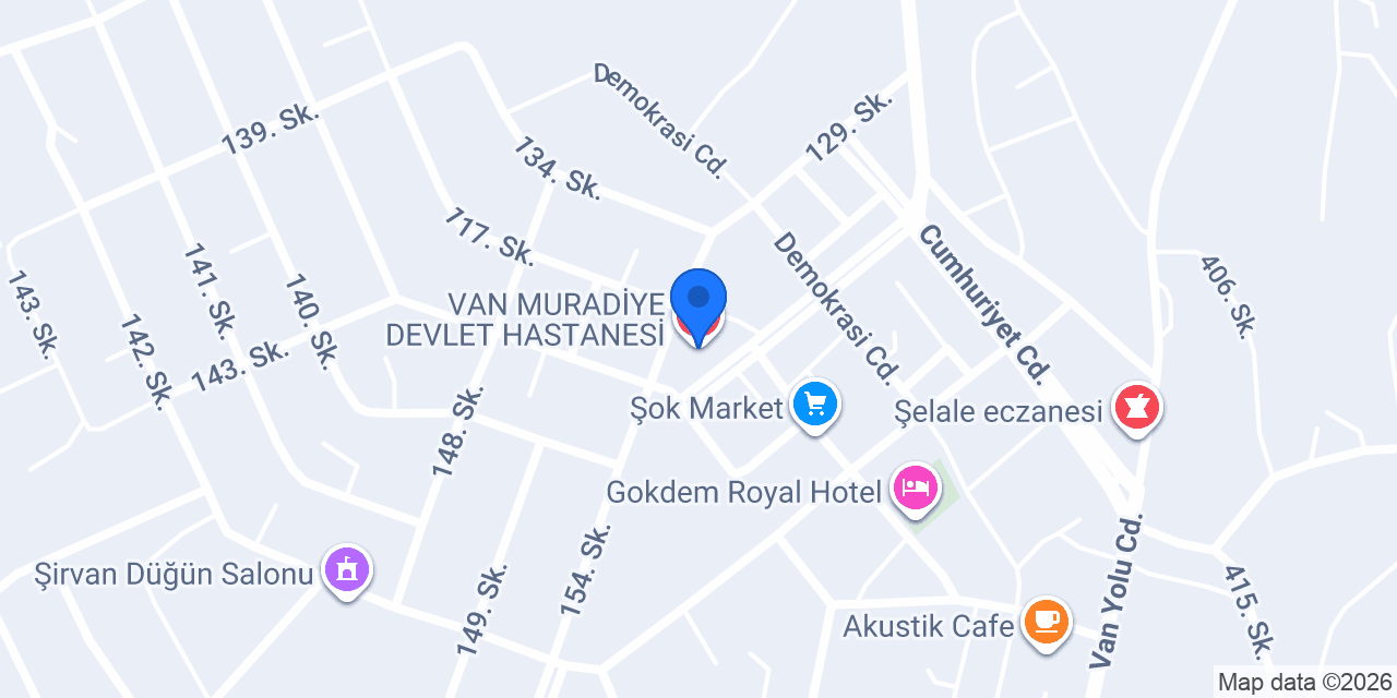 VAN MURADİYE DEVLET HASTANESİ konumu