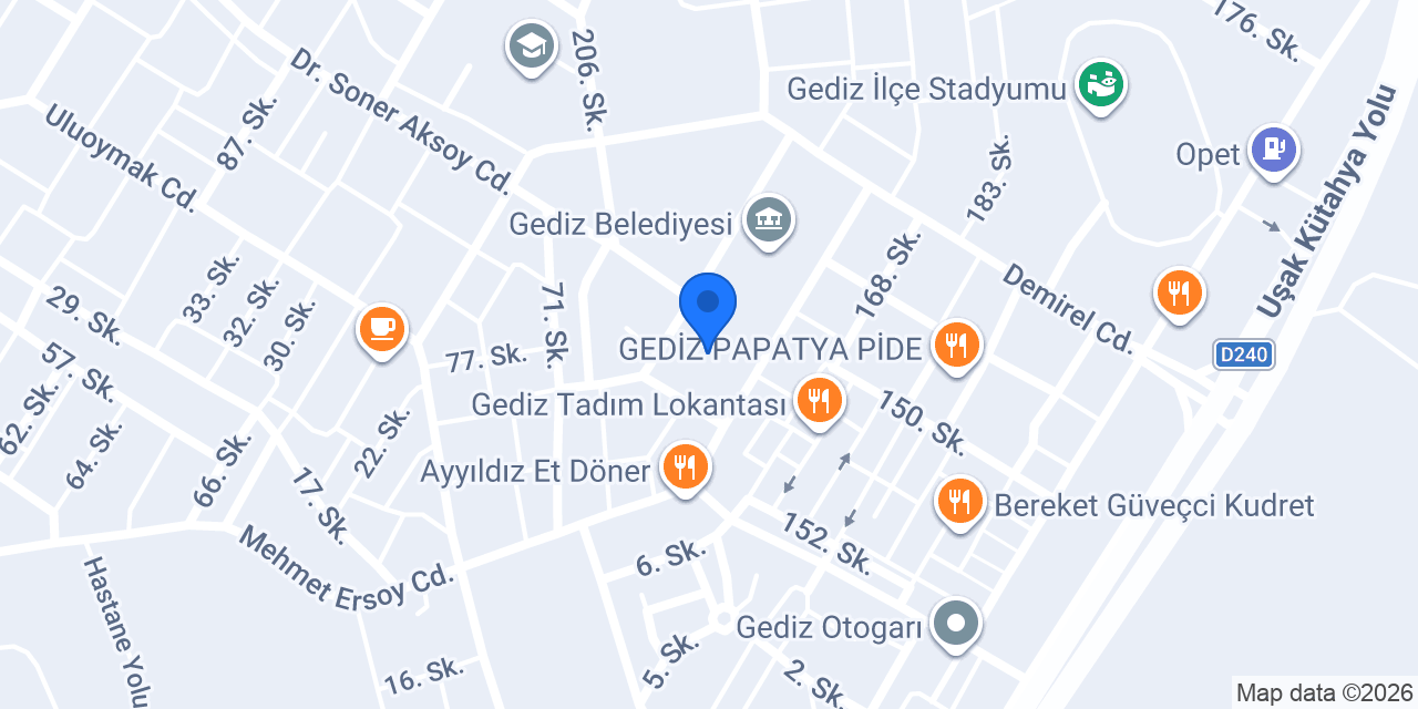 Gediz Ulu Camii konumu