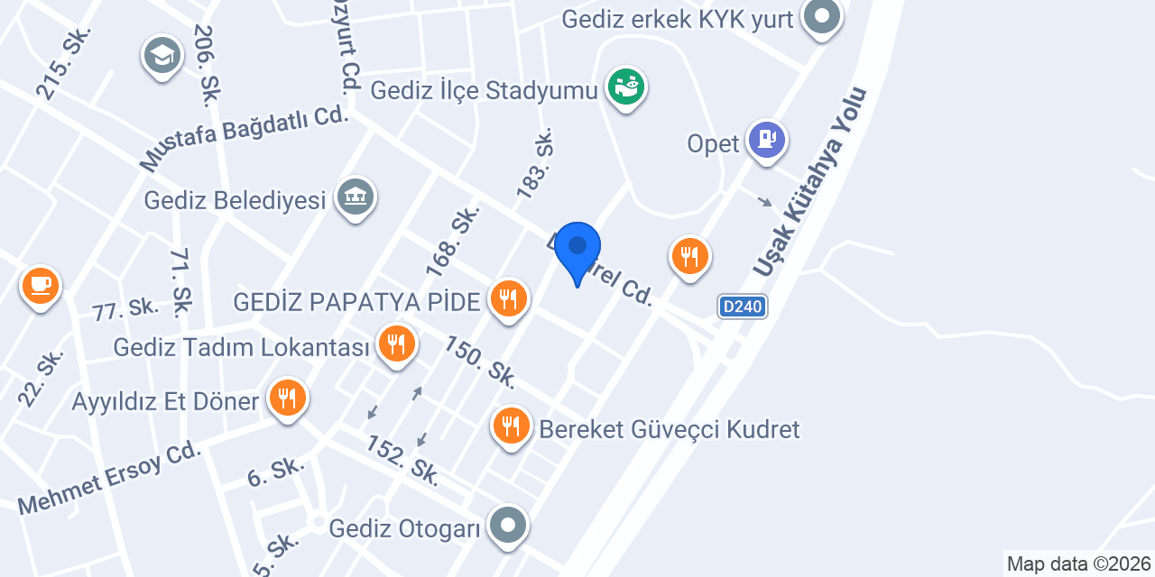 Gediz Kaymakamlığı konumu