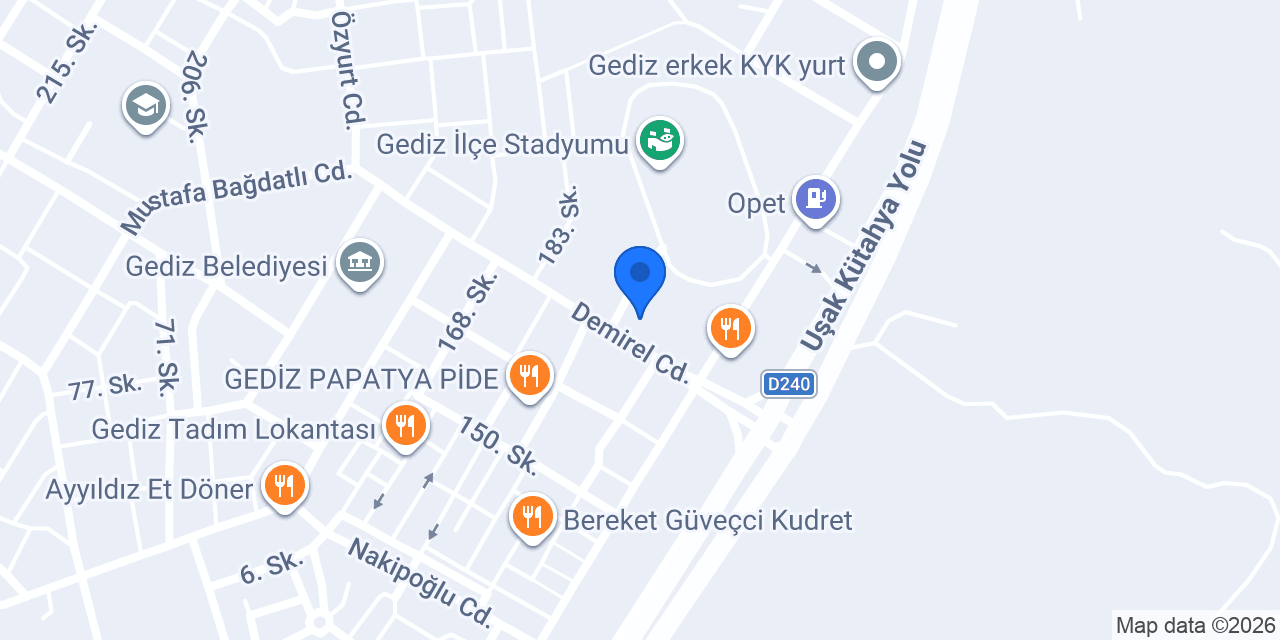 Gediz Askerlik Şubesi konumu