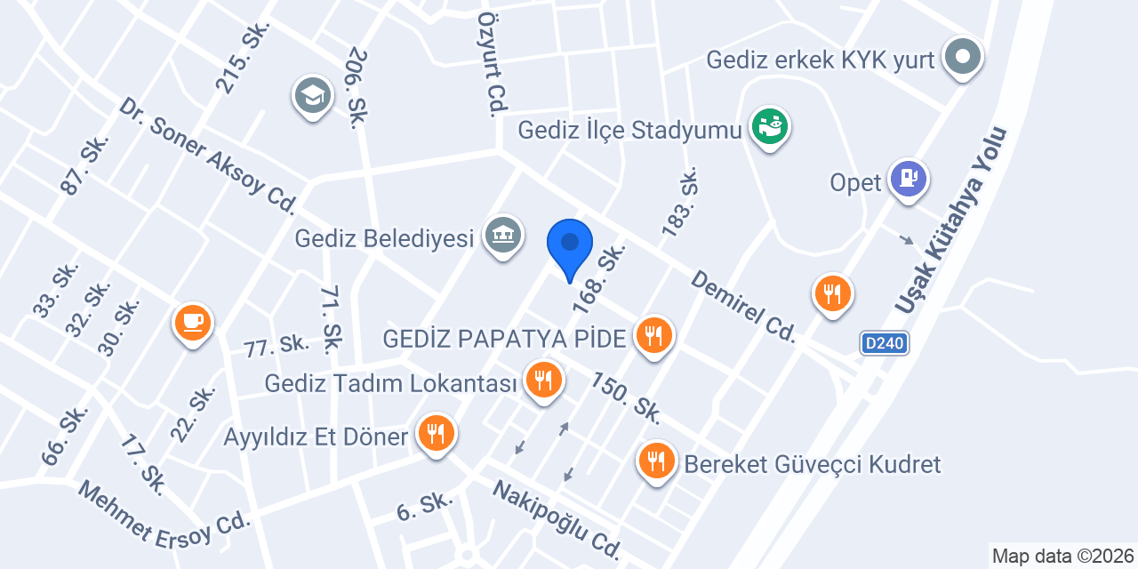 GEDİZ ÇINAR TEKEL konumu