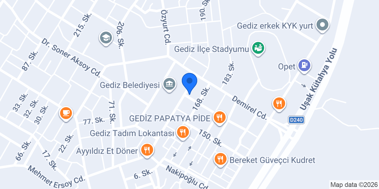 ÖZKAYMAK DONDURMA GEDİZ konumu