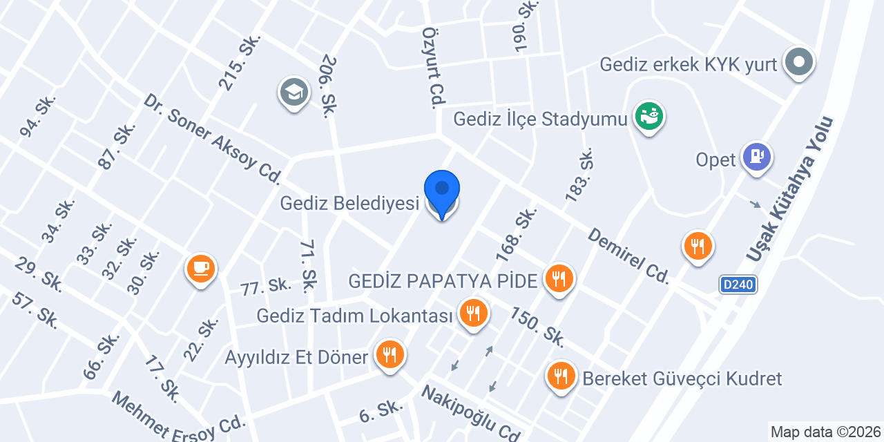 Gediz Belediyesi konumu