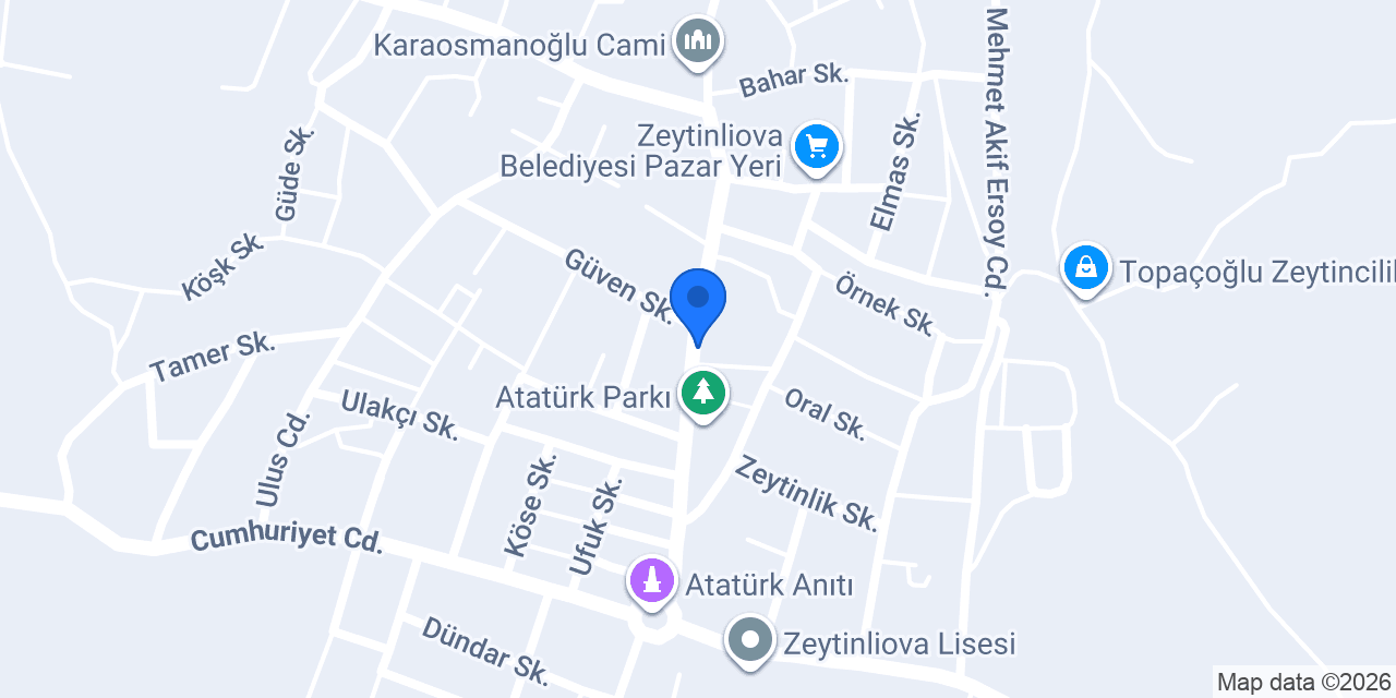 Zeytinliova Kasapoglu Tarim konumu