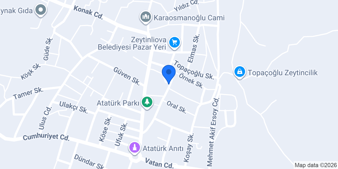 Zeytinliova İlkokulu konumu