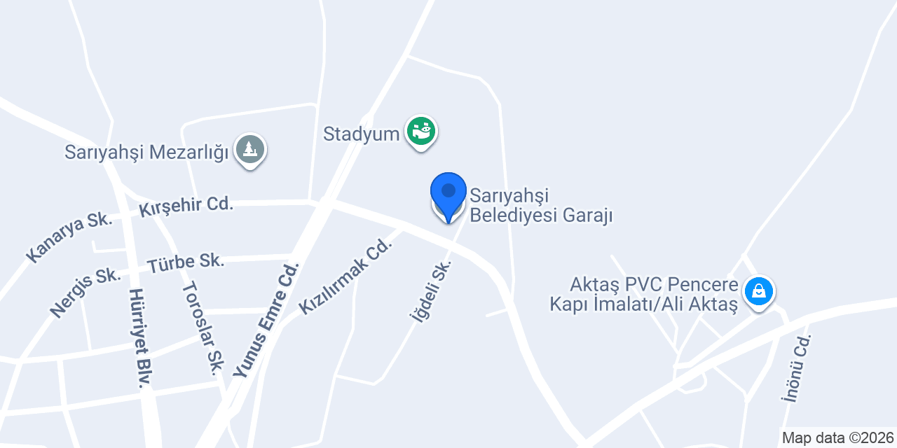 Sarıyahşi Belediyesi Garajı konumu