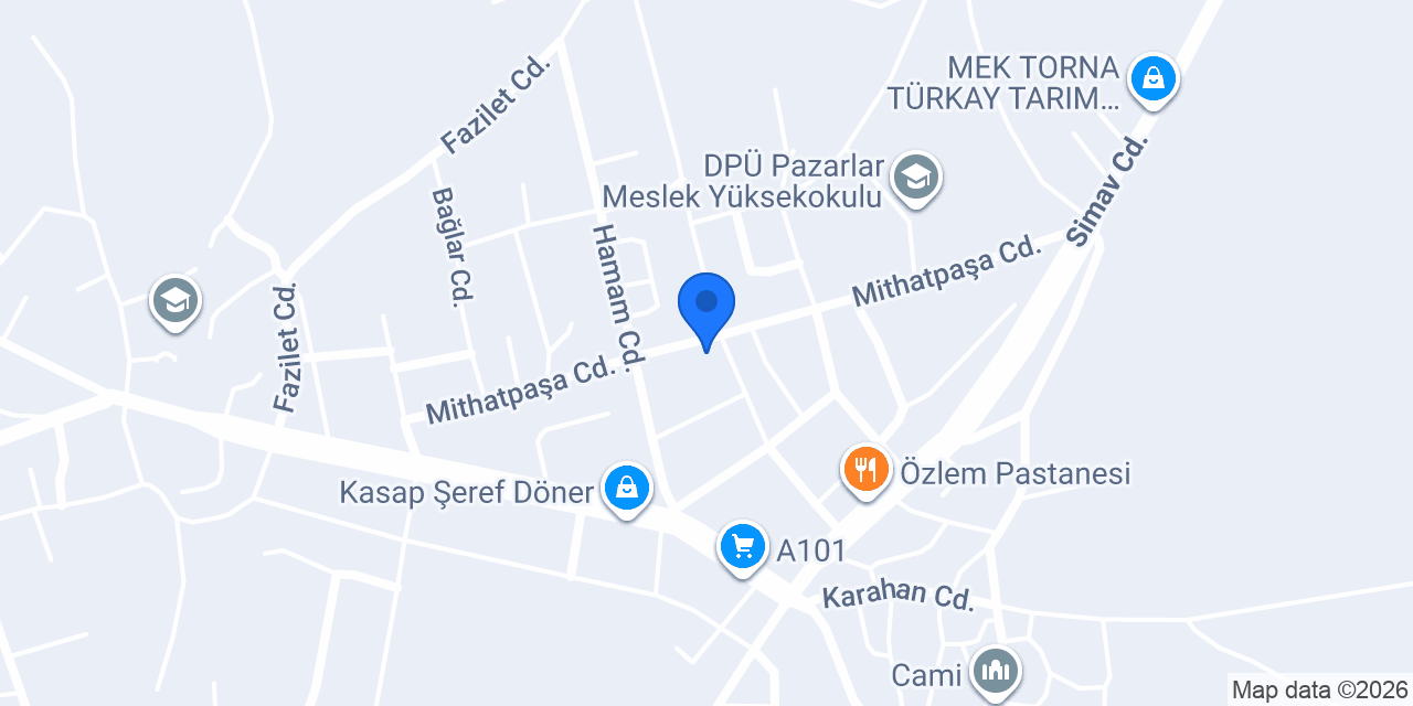 PAZARLAR ANAOKULU konumu