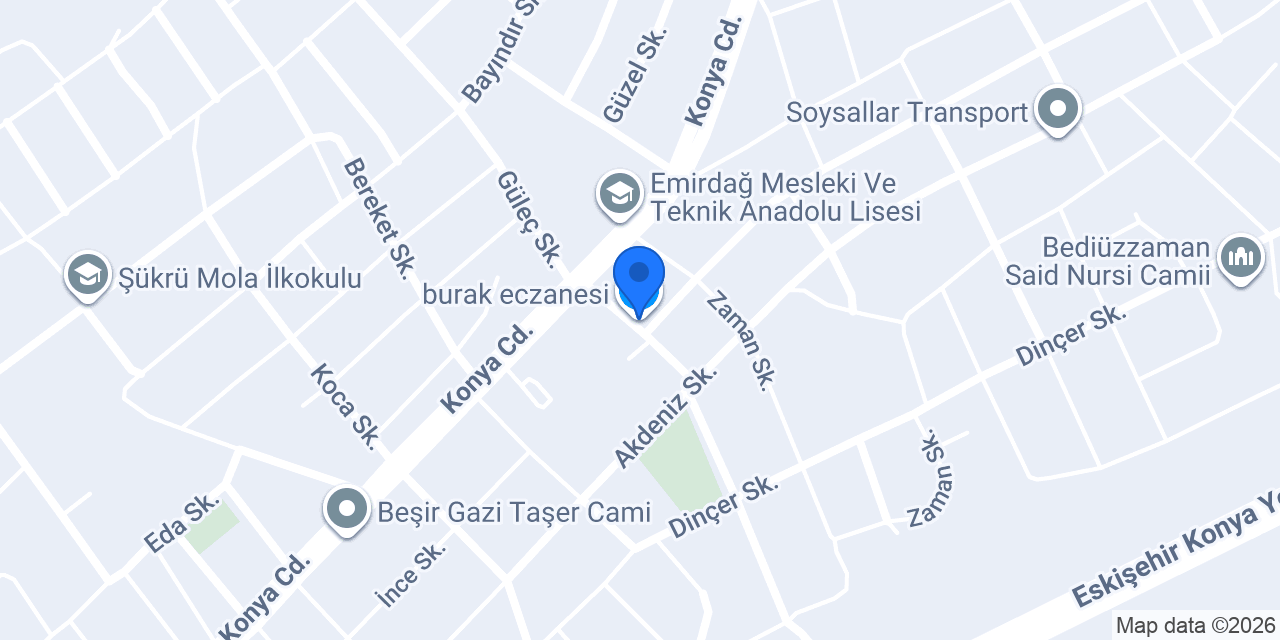burak eczanesi konumu